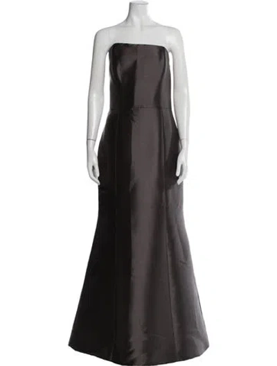 Pre-owned Amsale Strapless Long Dress W/ Tags In Brown