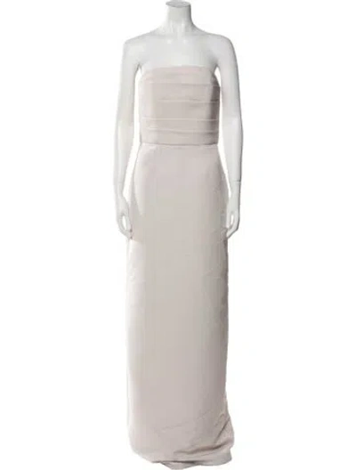 Pre-owned Amsale Strapless Long Dress W/ Tags In Neutral