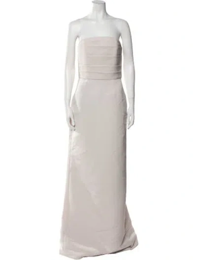 Pre-owned Amsale Strapless Long Dress W/ Tags In Neutral