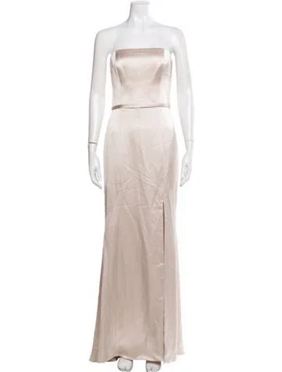 Pre-owned Amsale Strapless Long Dress W/ Tags In Neutral