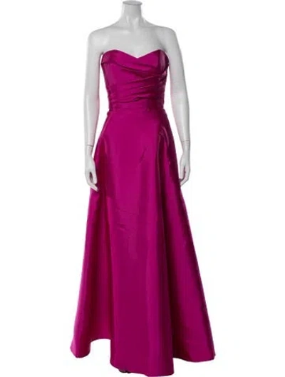 Pre-owned Amsale Strapless Long Dress W/ Tags In Pink