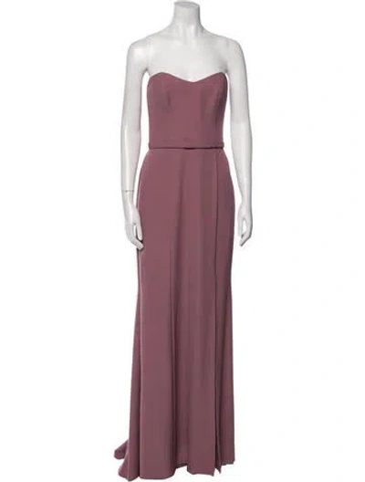 Pre-owned Amsale Strapless Long Dress W/ Tags In Purple
