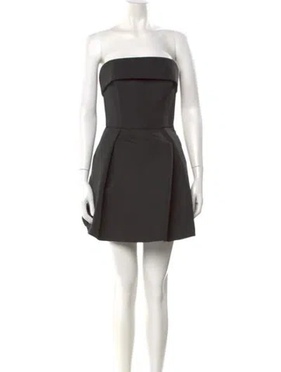 Pre-owned Amsale Strapless Mini Dress In Black