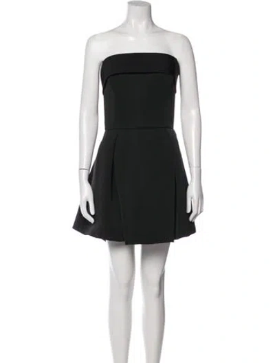 Pre-owned Amsale Strapless Mini Dress In Black