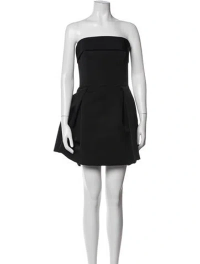 Pre-owned Amsale Strapless Mini Dress In Black