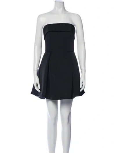 Pre-owned Amsale Strapless Mini Dress In Blue