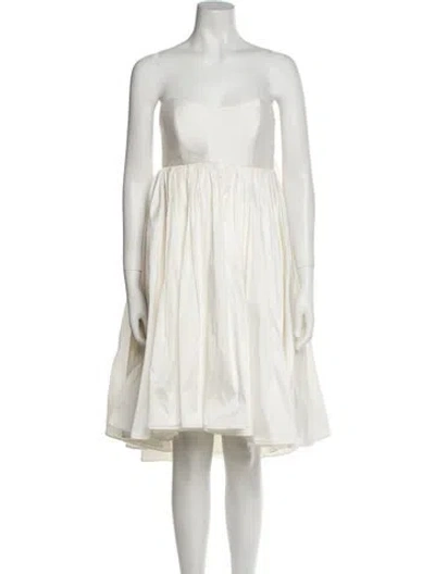 Pre-owned Amsale Strapless Mini Dress In Neutral
