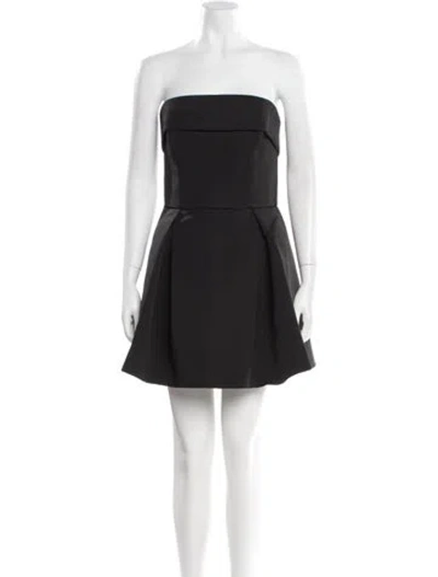 Pre-owned Amsale Strapless Mini Dress W/ Tags In Black