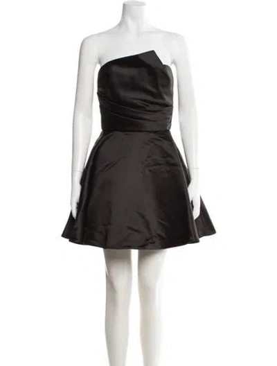 Pre-owned Amsale Strapless Mini Dress W/ Tags In Black