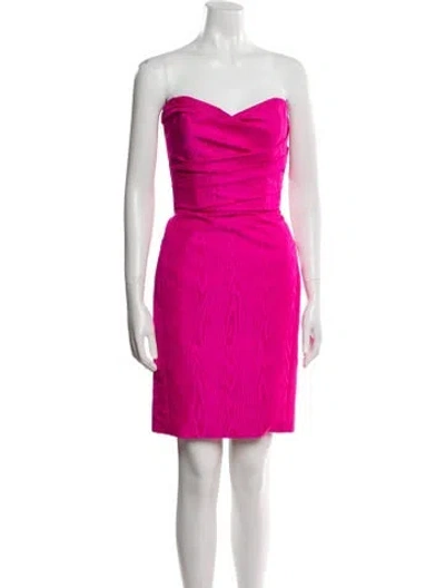 Pre-owned Amsale Strapless Mini Dress W/ Tags In Pink