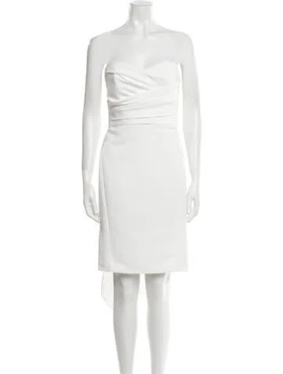Pre-owned Amsale Strapless Mini Dress W/ Tags In White