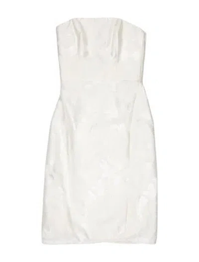 Pre-owned Amsale Strapless Mini Dress W/ Tags In White