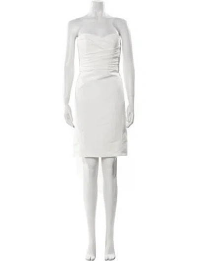 Pre-owned Amsale Strapless Mini Dress W/ Tags In White