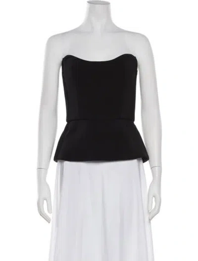 Pre-owned Amsale Strapless Top In Black
