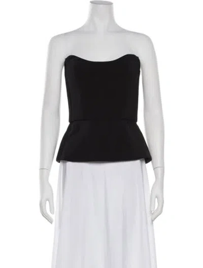 Pre-owned Amsale Strapless Top In Black