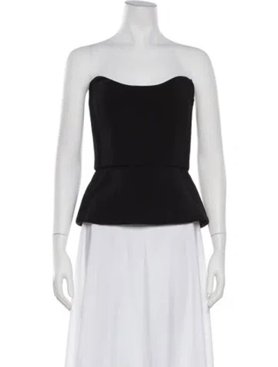 Pre-owned Amsale Strapless Top In Black