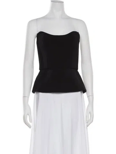 Pre-owned Amsale Strapless Top In Black