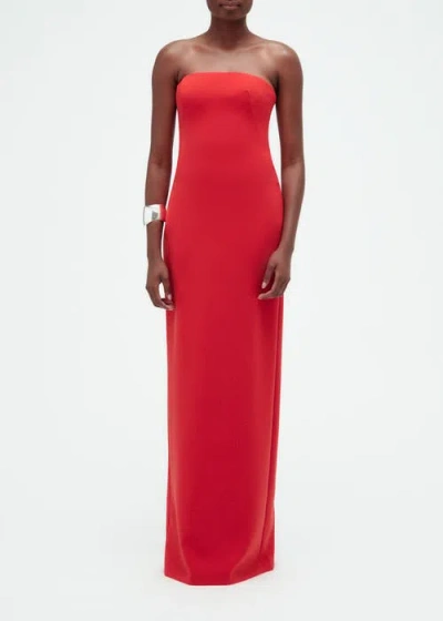 Amsale Strapless Stretch Jersey Gown In Red