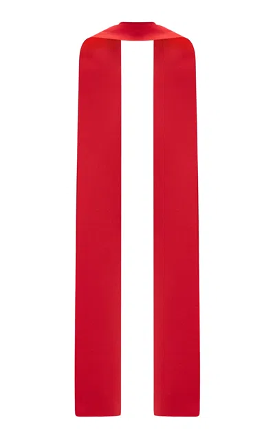 Amsale Stretch Crepe Scarf In Red