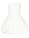 Amsale Taffeta Dropped Waist Mini Dress In White