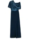 Amsale Off The Shoulder Wide Leg Jumpsuit In French Blue