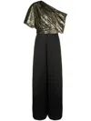 Amsale Velvet Slouch Jumpsuit In 黑色
