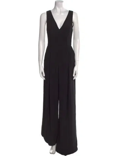 Pre-owned Amsale V-neck Jumpsuit In Black