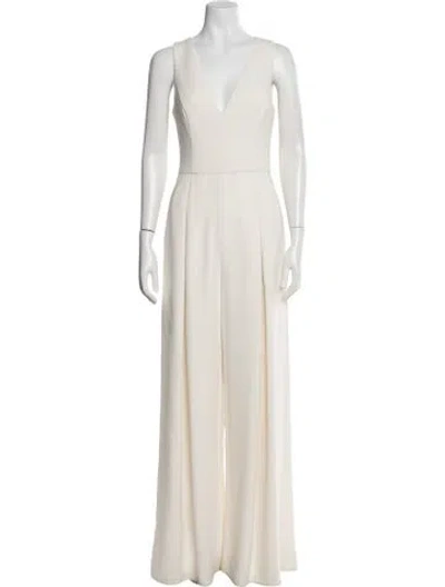 Pre-owned Amsale V-neck Jumpsuit In Neutral