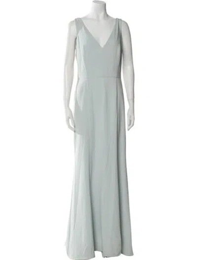 Pre-owned Amsale V-neck Long Dress In Black