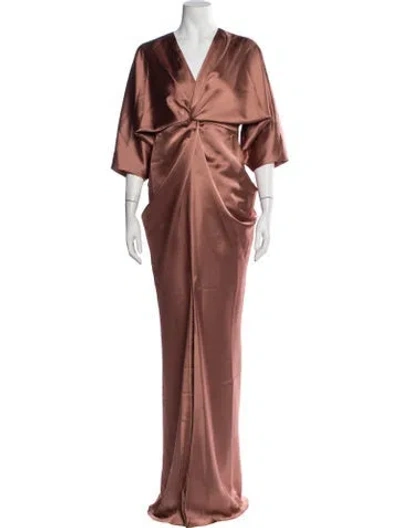Pre-owned Amsale V-neck Long Dress In Multicolor
