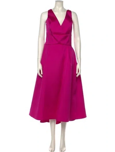 Pre-owned Amsale V-neck Long Dress In Pink