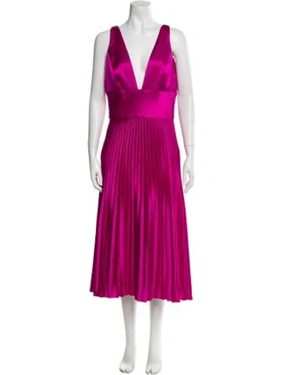 Pre-owned Amsale V-neck Long Dress In Pink