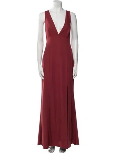 Pre-owned Amsale V-neck Long Dress In Pink