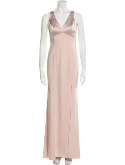 Pre-owned Amsale V-neck Long Dress In Pink