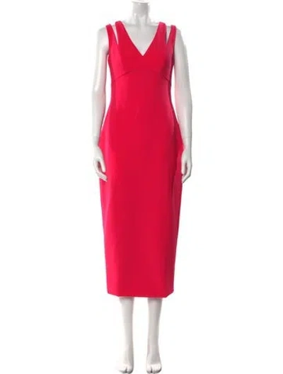 Pre-owned Amsale V-neck Long Dress In Pink