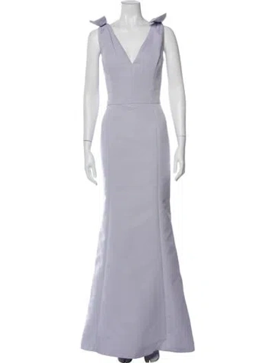 Pre-owned Amsale V-neck Long Dress In Purple