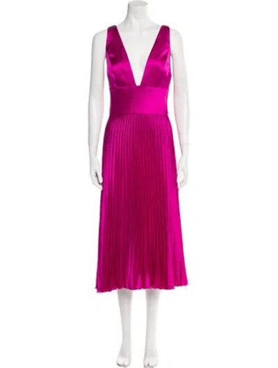 Pre-owned Amsale V-neck Long Dress In Purple