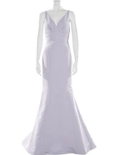 Pre-owned Amsale V-neck Long Dress In Purple