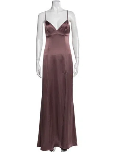 Pre-owned Amsale V-neck Long Dress In Purple