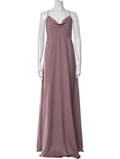 Pre-owned Amsale V-neck Long Dress In Purple