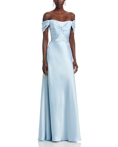 Amsale Whit Dress In Blue