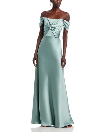 Amsale Whit Dress In Green