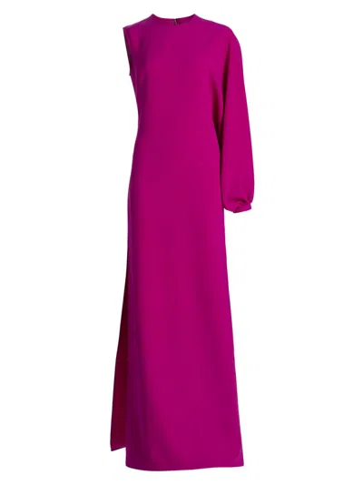 Amsale Women's Asymmetric Balloon-sleeve Column Gown In Magenta