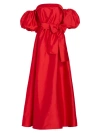 AMSALE WOMEN'S BELTED TAFFETA OFF-THE-SHOULDER GOWN