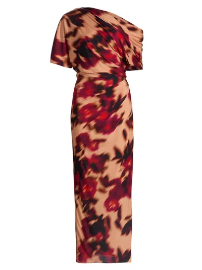 Amsale Women's Blurred Floral Jersey Column Gown In Multi