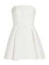 Amsale Women's Box-pleated Faille Minidress In Silk White