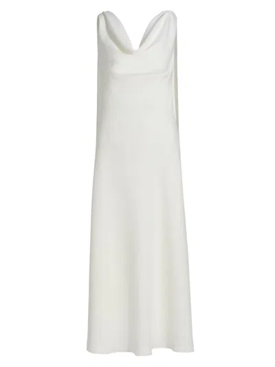 Amsale Women's Draped Cowlneck Midi-dress In White