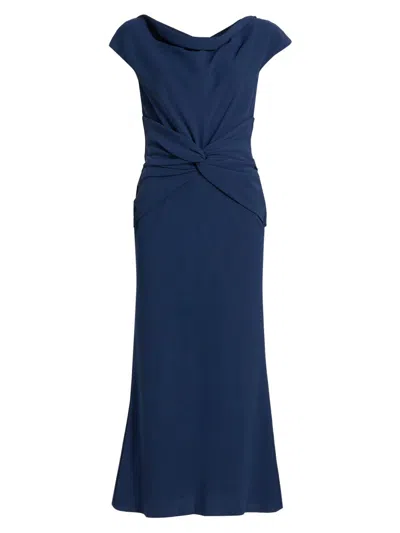 Amsale Women's Draped Crepe Cocktail Dress In Blue
