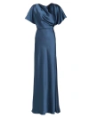 Amsale Women's Draped Satin Gown In French Blue