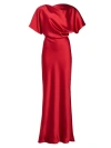 Amsale Women's Draped Satin Gown In Lipstick